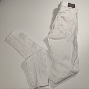 Hollister High Rise Skinny Stretch White distressed Jeans 24x30